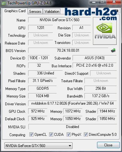 Ampliar Foto Tarjeta gráfica nvidia Asus GTX560 DirectCU II TOP